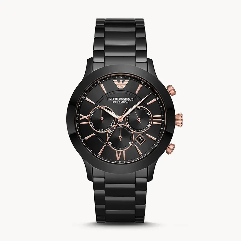 Emporio Armani Giovanni Chronograph Black Dial Men's Watch | AR70006